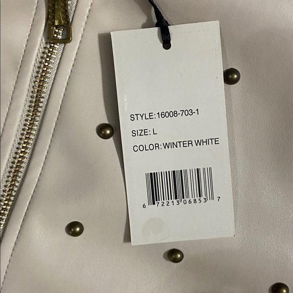 Sioni Light Beige Bomber Jacket Sweater with Metallic Details - Picture 15 of 15